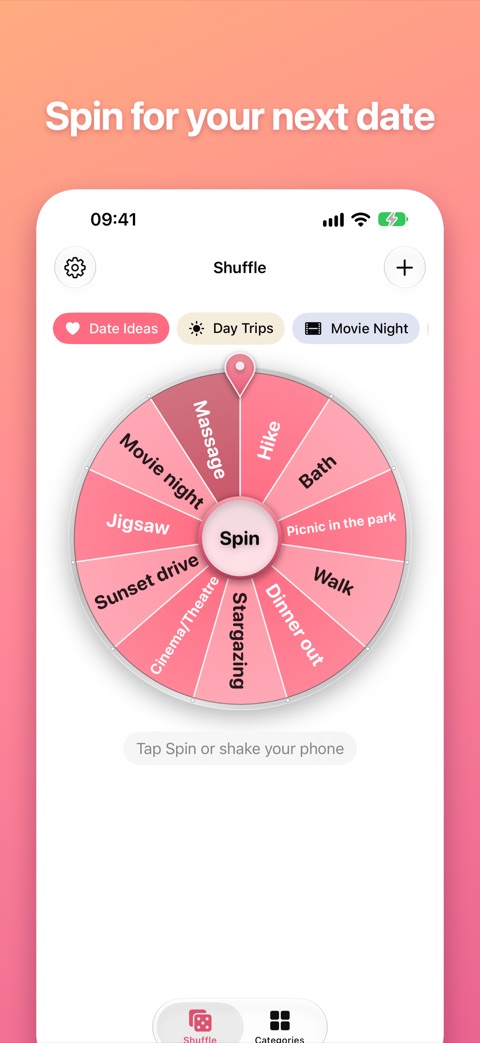 Spin for your next date: the Date Ideas wheel